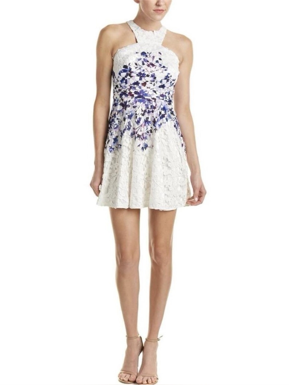 JAYGODFREY White and Blue Floral Dress